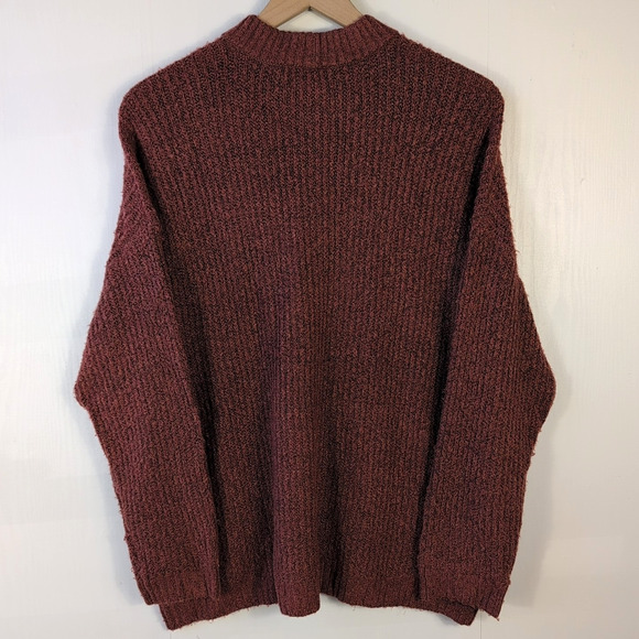 American Eagle Sweater Women’s Small Maroon Textured Knit Long Sleeve Pullover - Picture 4 of 11